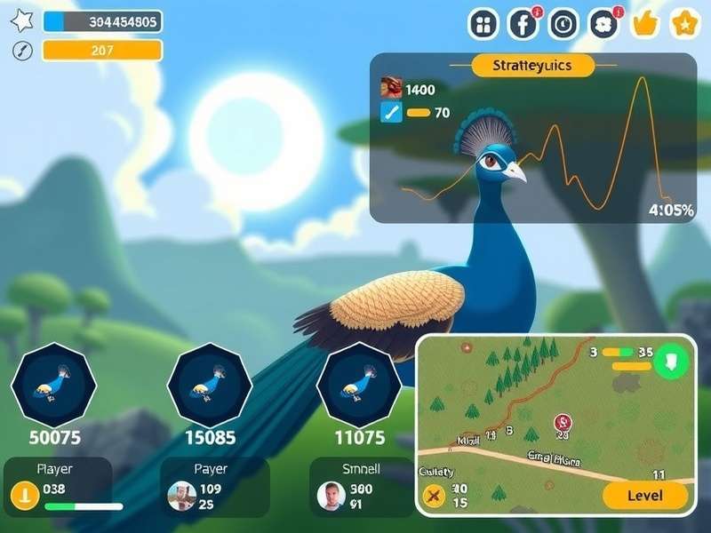 Peacock Pursuit gameplay screenshot showing colorful interface